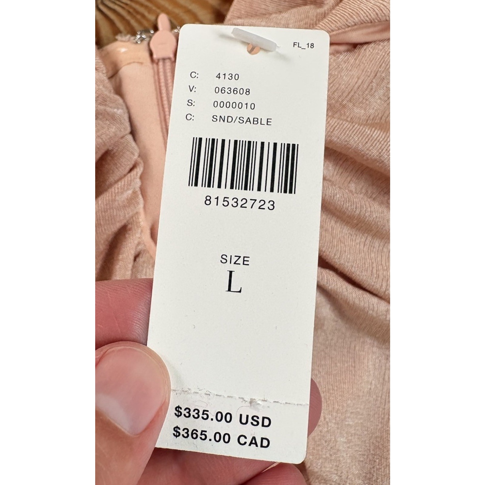 Misha Nwt $335 Women’s Maylee Sleeveless Evening Gown Size L Peach R9 — image 3 of 8
